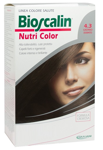 BIOSCALIN NUTRI COLOR 4,3 CASTANO DORATO SINCROB 124 ML - farmanauta.it