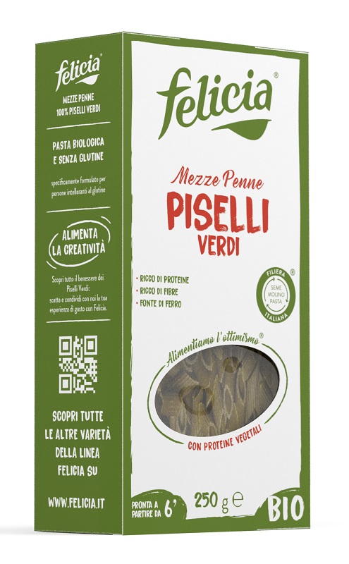FELICIA BIO MEZZE PENNE PISELLI VERDI 250 G - farmanauta.it
