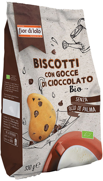 BISCOTTI CON GOCCE DI CIOCCOLATO BIO 350 G - farmanauta.it