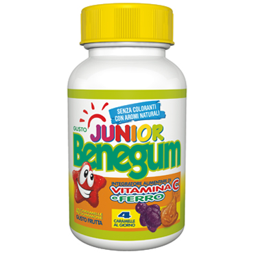 BENEGUM JUNIOR VIT C E FERRO 40 CARAMELLE GOMMOSE GUSTO FRUTTA - farmanauta.it