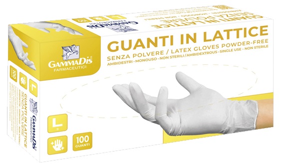 GUANTI LATTICE CON POLVERE MEDIUM 100 PEZZI GAMMADIS - farmanauta.it