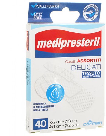 MEDIPRESTERIL CEROTTI DELICATI ASSORTITI 4 FORMATI 40 PEZZI - farmanauta.it