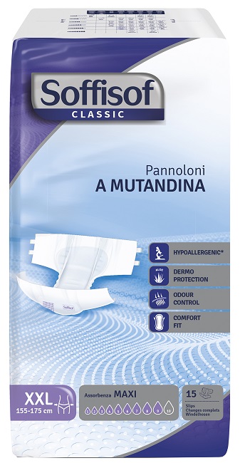 SOFFISOF CLASSIC PANNOLINO MUTANDINA MAXI XXL 15 PEZZI - farmanauta.it