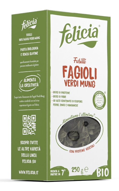 FELICIA BIO FUSILLI FAGIOLI VERDI MUNG 250 G - farmanauta.it