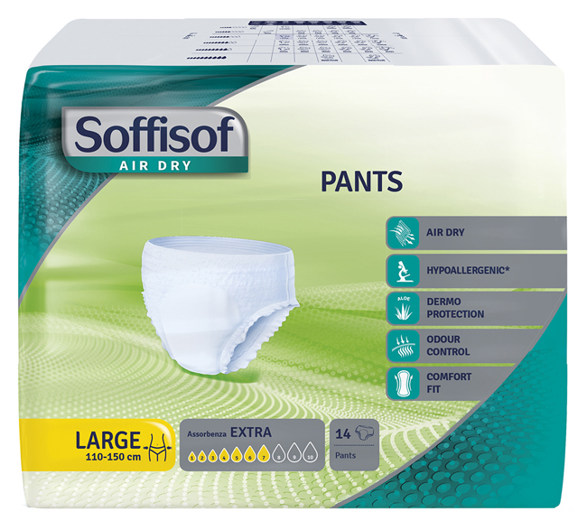 PANNOLONE PULL IP SOFFISOF AIR DRY EXTRA TAGLIA LARGE 14 PEZZI - farmanauta.it