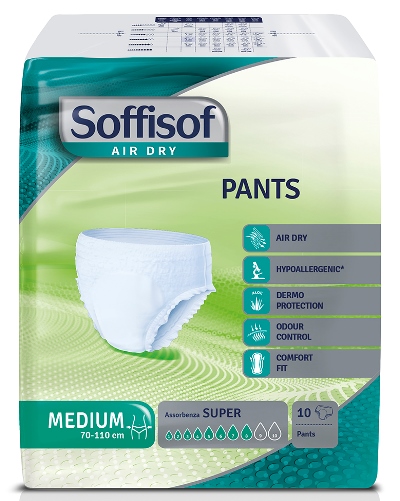 PANNOLONE SOFFISOF AIR DRY PANTS SUPER MEDIUM 10 PEZZI - farmanauta.it