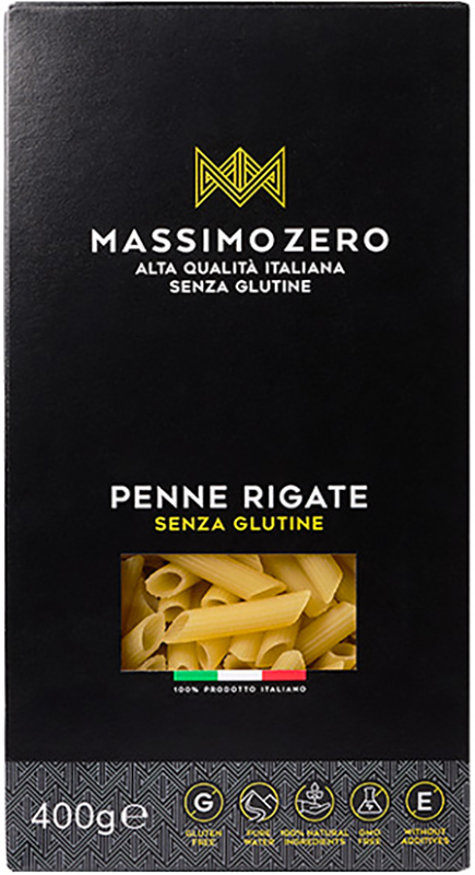MASSIMO ZERO MEZZE PENNE RIGATE 400 G - farmanauta.it