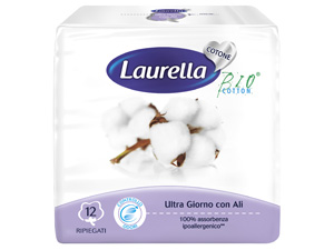 ASSORBENTE LAURELLA IN COTONE ULTRA GIORNO CON ALI 12 PEZZI - farmanauta.it