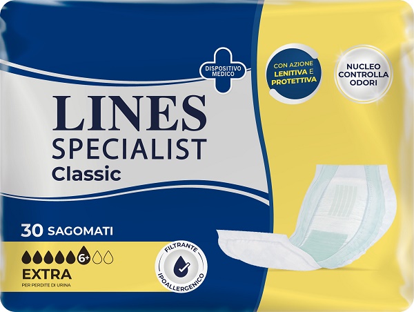 PANNOLONE LINES SPECIALIST CLASSIC SAGOMATO EXTRA 30 PEZZI - farmanauta.it