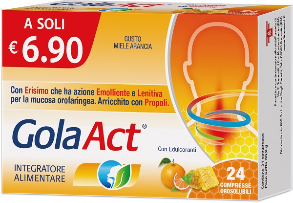 GOLA ACT MIELE ARANCIA 24 COMPRESSE SOLUBILI 33,6 G - farmanauta.it