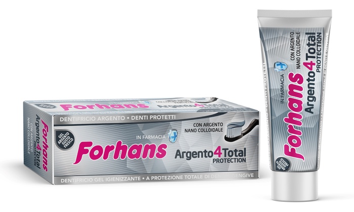 DENTIFRICIO SILVER 4 WHITE FORHANS 75 ML - farmanauta.it