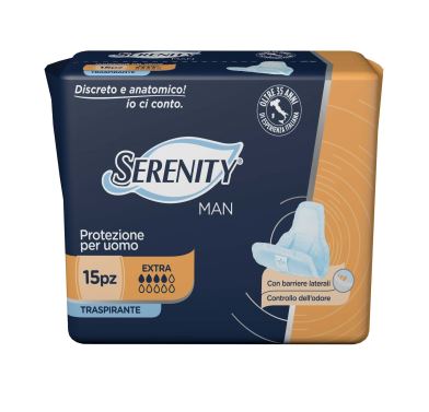 PANNOLINO SERENITY LIGHT MAN EXTRA CON ADESIVO O ALTRO FISSAGGIO 15 PEZZI - farmanauta.it