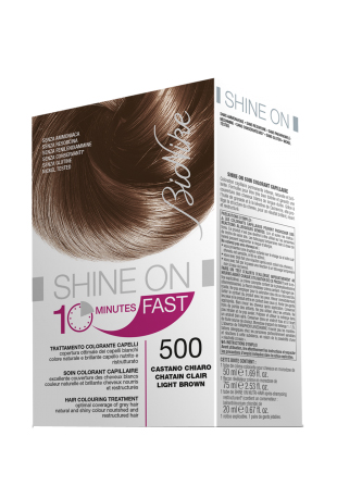 BIONIKE SHINE ON FAST TRATTAMENTO COLORANTE CAPELLI CASTANO CHIARO 500 FLACONE 60 ML + TUBO 60 ML - farmanauta.it