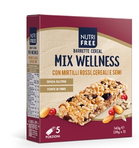 NUTRIFREE BARRETTE CEREAL MIX WELLNESS 28 G X 5 - farmanauta.it