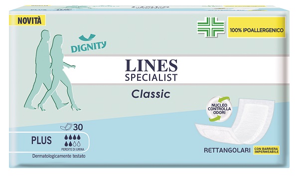PANNOLONE LINES SPECIALIST CLASSIC RETTANGOLARE CON BARRIERA CONTROL 30 PEZZI - farmanauta.it