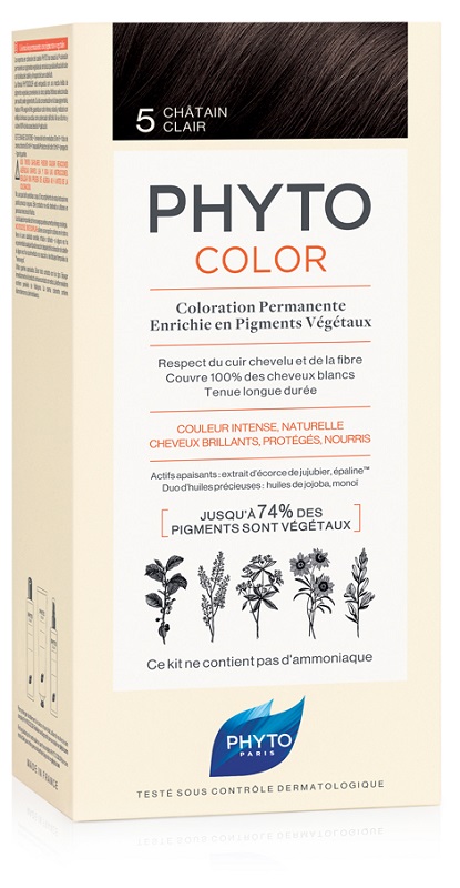 PHYTOCOLOR 5 CASTANO CHIARO 1 LATTE + 1 CREMA + 1 MASCHERA + 1 PAIO DI GUANTI - farmanauta.it