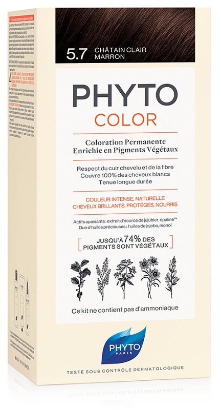 PHYTOCOLOR 5,7 CASTANO CHIARO TAB LATTE + CREMA + MASCHERA + 1 PAIO DI GUANTI - farmanauta.it