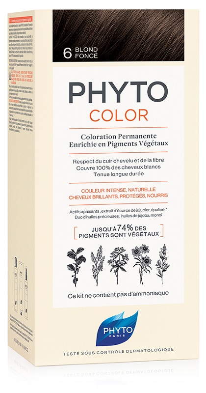 PHYTOCOLOR 6 BIONDO SCURO 1 LATTE+ 1 CREMA + 1 MASCHERA + 1 PAIO DI GUANTI - farmanauta.it
