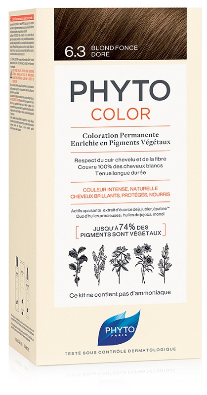 PHYTOCOLOR 6.3 BIONDO SCU DOR 1 LATTE + 1 CREMA + 1 MASCHERA + 1 PAIO DI GUANTI - farmanauta.it