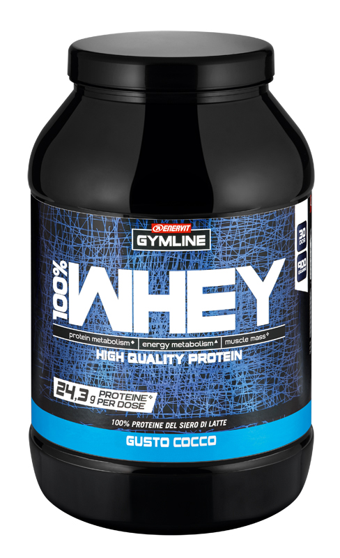 GYMLINE 100% WHEY CONCENTRATE COCCO 900 G - farmanauta.it