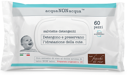 FIOCCHI DI RISO ACQUA NON ACQUA SALVIETTE DETERGENTI 60 PEZZI - farmanauta.it