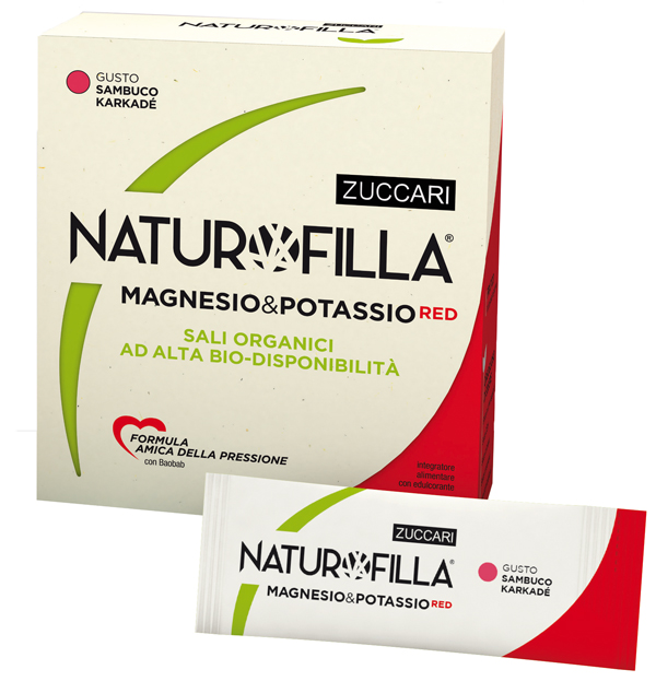 NATUROFILLA MAGNESIO & POTASSIO RED GUSTO SAMBUCO-KARKADE' 14 STICK PACK - farmanauta.it
