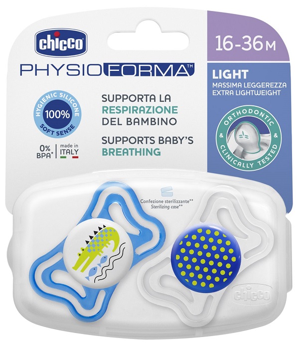 CHICCO SUCCHIETTO LIGHT BOY SILICONE 16-36 MESI 2 PEZZI - farmanauta.it