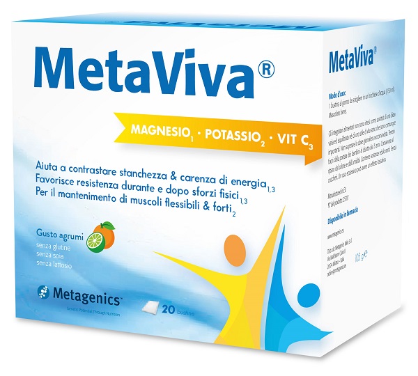 METAVIVA MAGNESIO POTASSIO VITAMINA C 20 BUSTINE - farmanauta.it