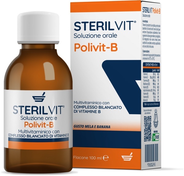 STERILVIT POLIVIT-B SOLUZIONE ORALE GUSTO MELA BANANA 100 ML - farmanauta.it