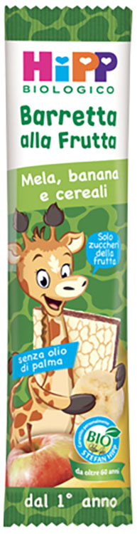 HIPP BIO BARRETTA ALLA FRUTTA MELA/BANANA/CEREALI 23 G - farmanauta.it