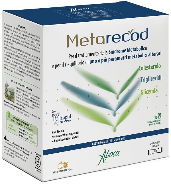 METARECOD 40 BUSTINE GRANULARI X 2,5G GUSTO ARANCIA E PESCA - farmanauta.it
