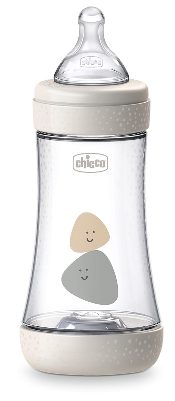 CHICCO BIBERON PERFECT 5 UNISEX 240 ML IN SILICONE 2 FORI - farmanauta.it