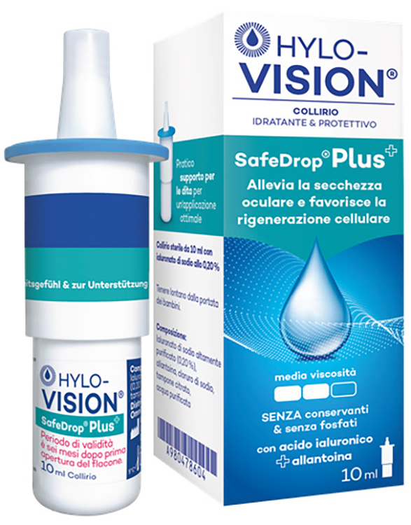 HYLOVISION SAFE DROP PLUS COLLIRIO IDRATANTE E PROTETTIVO 10 ML - farmanauta.it