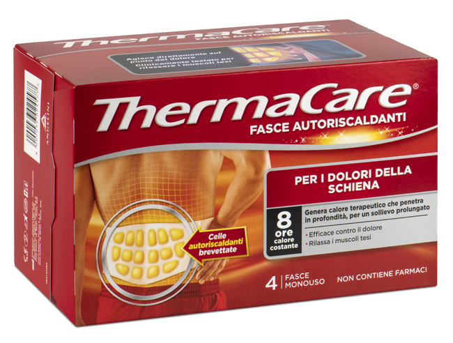 FASCIA AUTORISCALDANTE A CALORE TERAPEUTICO THERMACARE SCHIENA 4 PEZZI - farmanauta.it