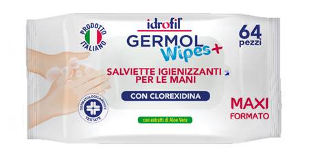 GERMOLWIPES SALVIETTINE IGIENIZZANTI MANI 64 PEZZI - farmanauta.it