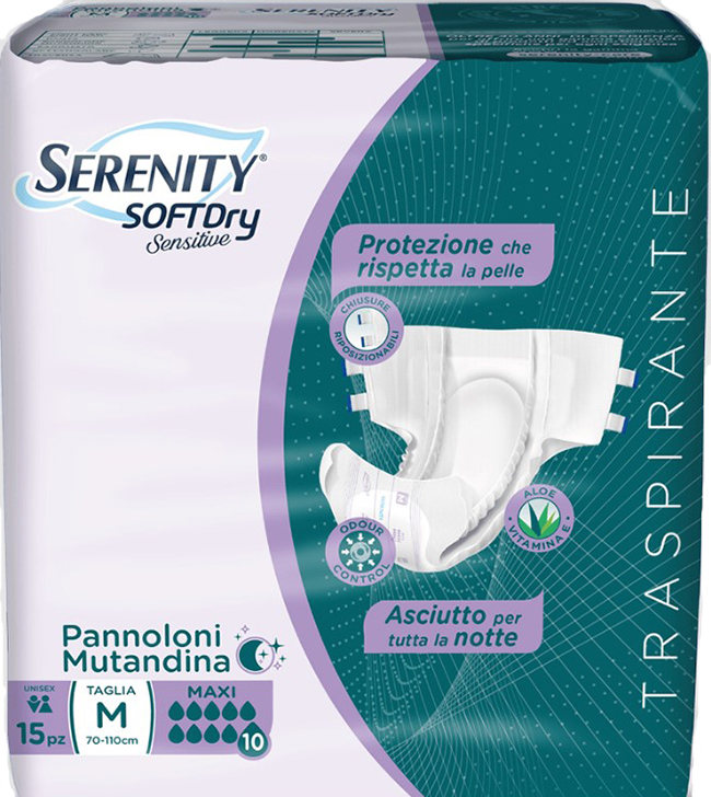 PANNOLONE MUTANDINA SERENITY SD SENSITIVE MAXI M 15 PEZZI - farmanauta.it