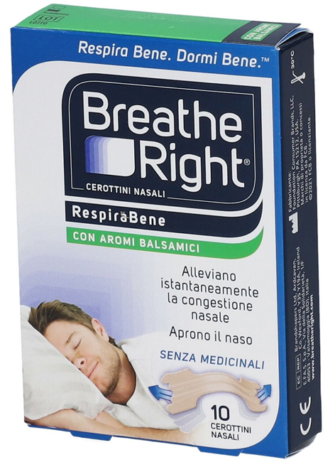 CEROTTI NASALI BREATH RIGHT BALSAMICI 10 PEZZI - farmanauta.it