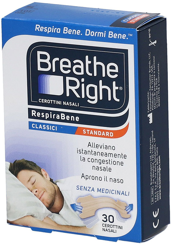 CEROTTI NASALI BREATH RIGHT CLASSICI 30 PEZZI - farmanauta.it