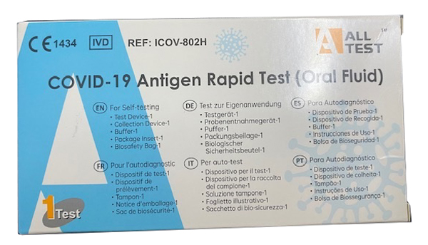 TEST ANTIGENICO RAPIDO COVID-19 ALLTEST AUTODIAGNOSTICO DETERMINAZIONE QUALITATIVA ANTIGENI SARS-COV-2 IN CAMPIONI SALIVARI MEDIANTE IMMUNOCROMATOGRAFIA - farmanauta.it