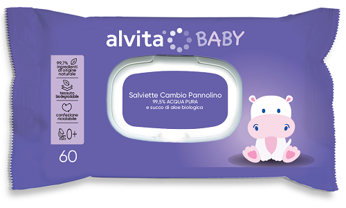 ALVITA BABY SALVIETTE PURE WATER 60 PEZZI - farmanauta.it