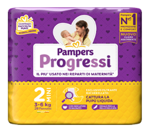 PAMPERS PROGRESSI MINI 28 PEZZI - farmanauta.it