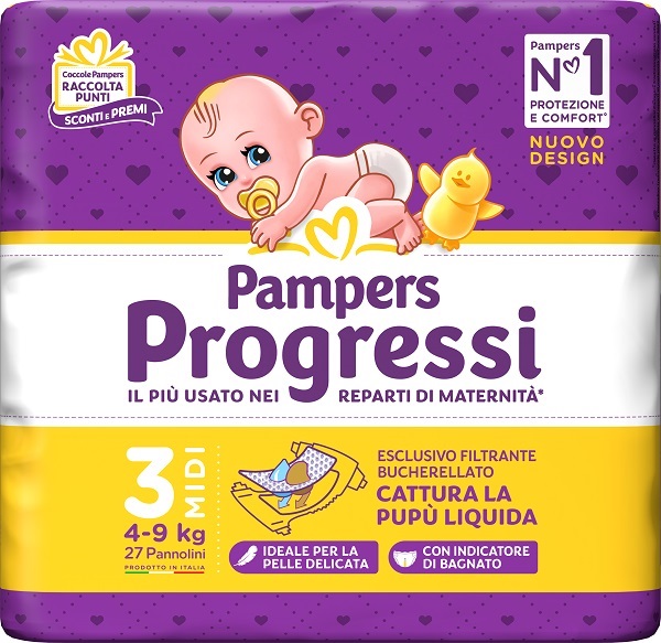 PAMPERS PROGRESSI MIDI 27 PEZZI - farmanauta.it