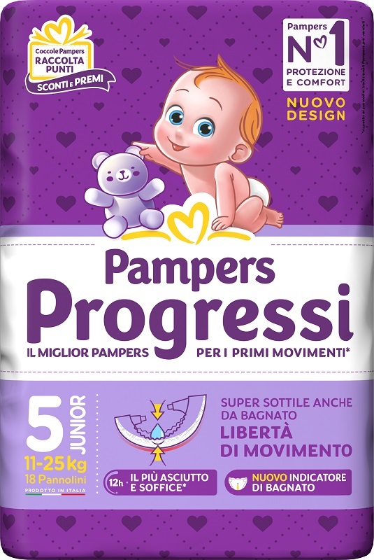 PAMPERS PROGRESSI JUNIOR 18 PEZZI - farmanauta.it