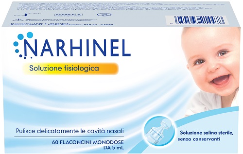 SOLUZIONE FISIOLOGICA PER ASPIRATORE NASALE NARHINEL 60 FLACONCINI DA 5 ML - farmanauta.it